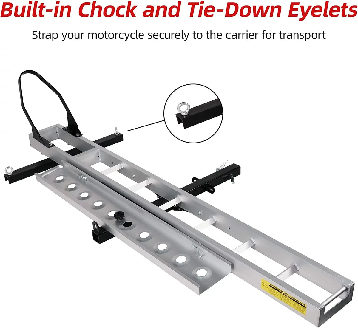 Loading Scooter Aluminum Bike receiver with Hauler Dirt Carrier Carrier Trailer Ramp, Motorcycle Rack 2" Hitch-Mounted Motorcycle Hitch