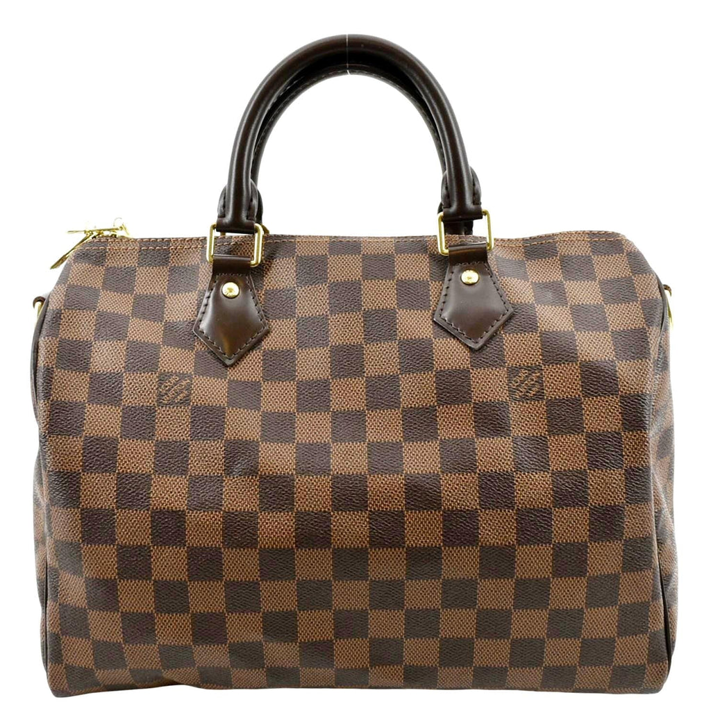 Damier Bag Ebene Speedy Shoulder 30 Bandouliere Brown Pre-owned