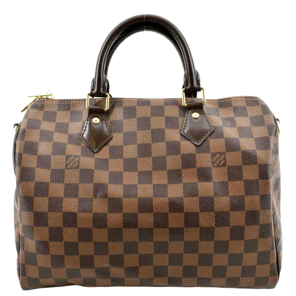 Damier Bag Ebene Speedy Shoulder 30 Bandouliere Brown Pre-owned