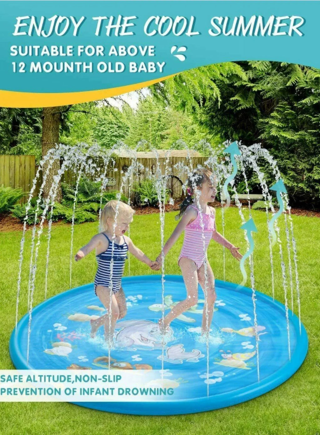 Play Splash liquid Mat 68" Summer Sprinkler Pad exterior Kids Game Inflatable