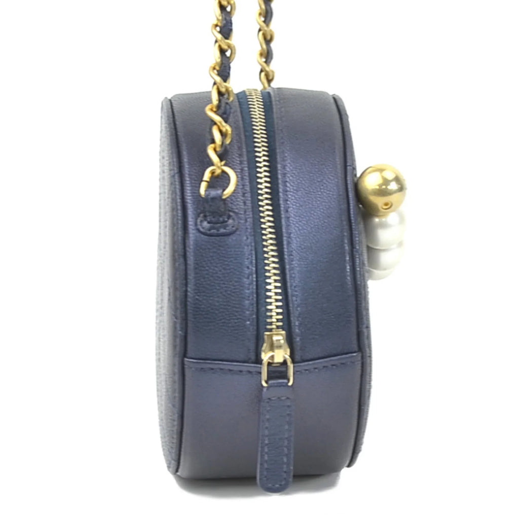 Leather/Metal/Fake Women's (Good) Crossbody Coco Pearl Pre-Owned Navy/Gold/Off-White Mark Shoulder Bag Pochette