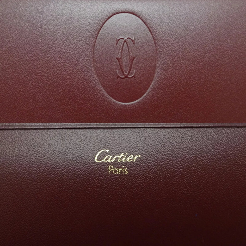 Used Cartier Mastline Long Wallet Women'S Leather Bordeaux (Red) (Good)