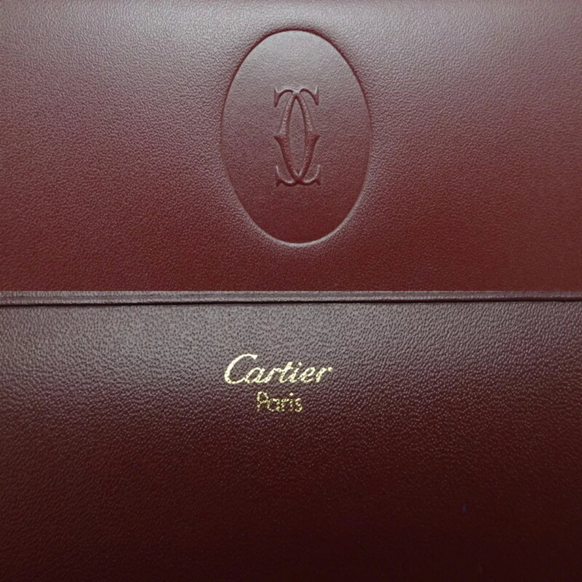 Used Cartier Mastline Long Wallet Women'S Leather Bordeaux (Red) (Good)