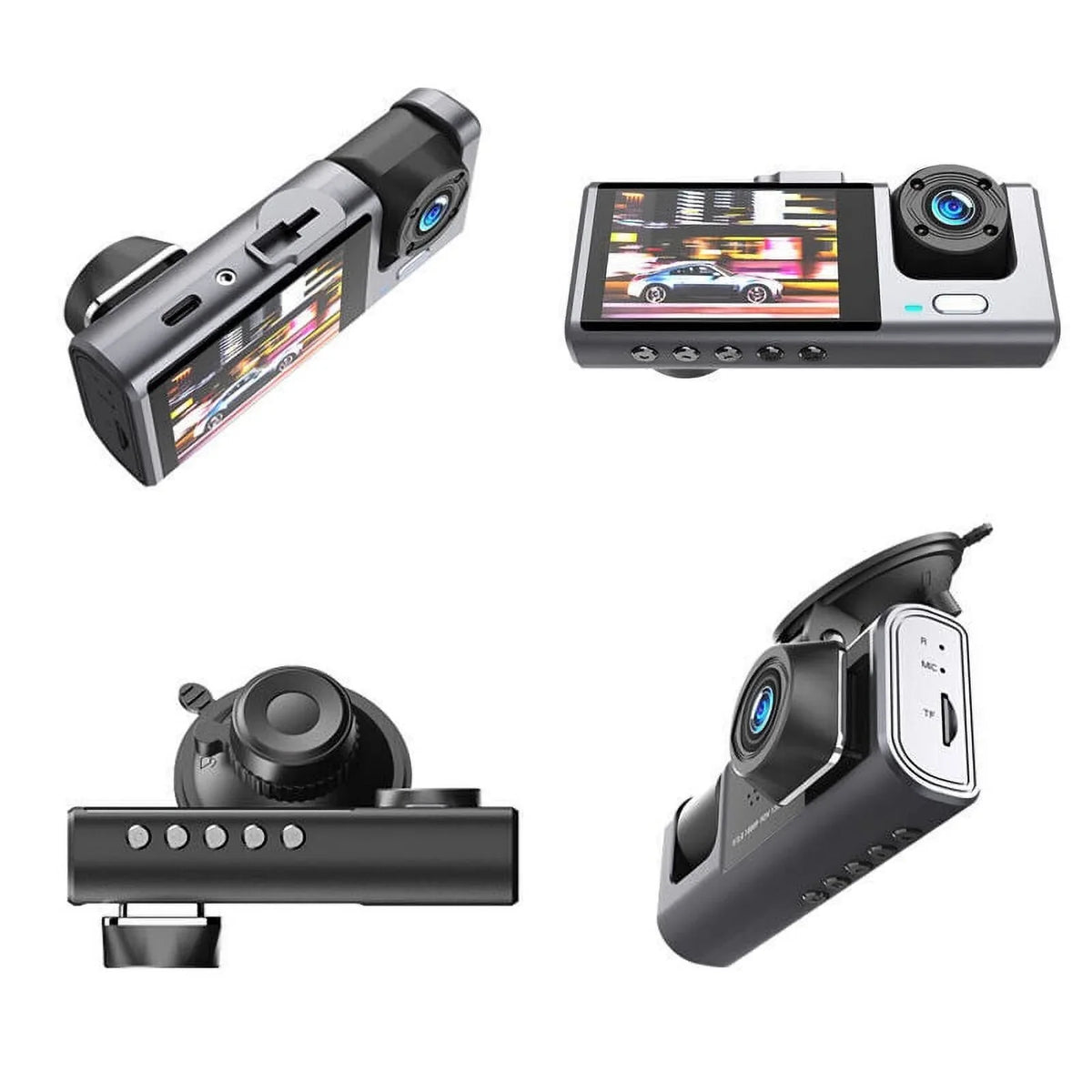 Recorder 1080P Car G-Sensor Camera Lens Cam Front/Rear/Inside Video Dual Dash