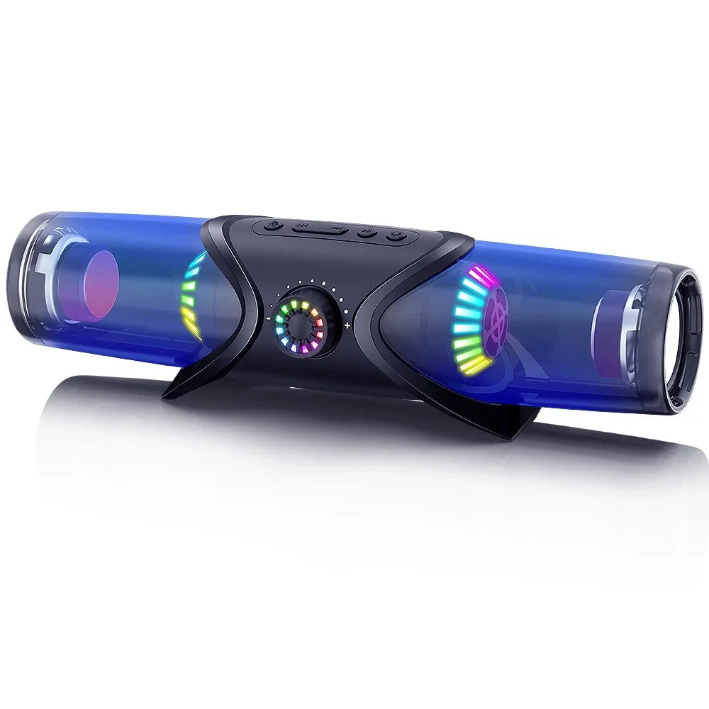 Speakers for Headphone Jack Desktop Speakers Bar Sound GS03 Computer Laptop Powered for 3.5mm Monitor with Speakers,Bluetooth SoundBar,Computer WolfLawS RGB Light,PC with Subwoofer,USB