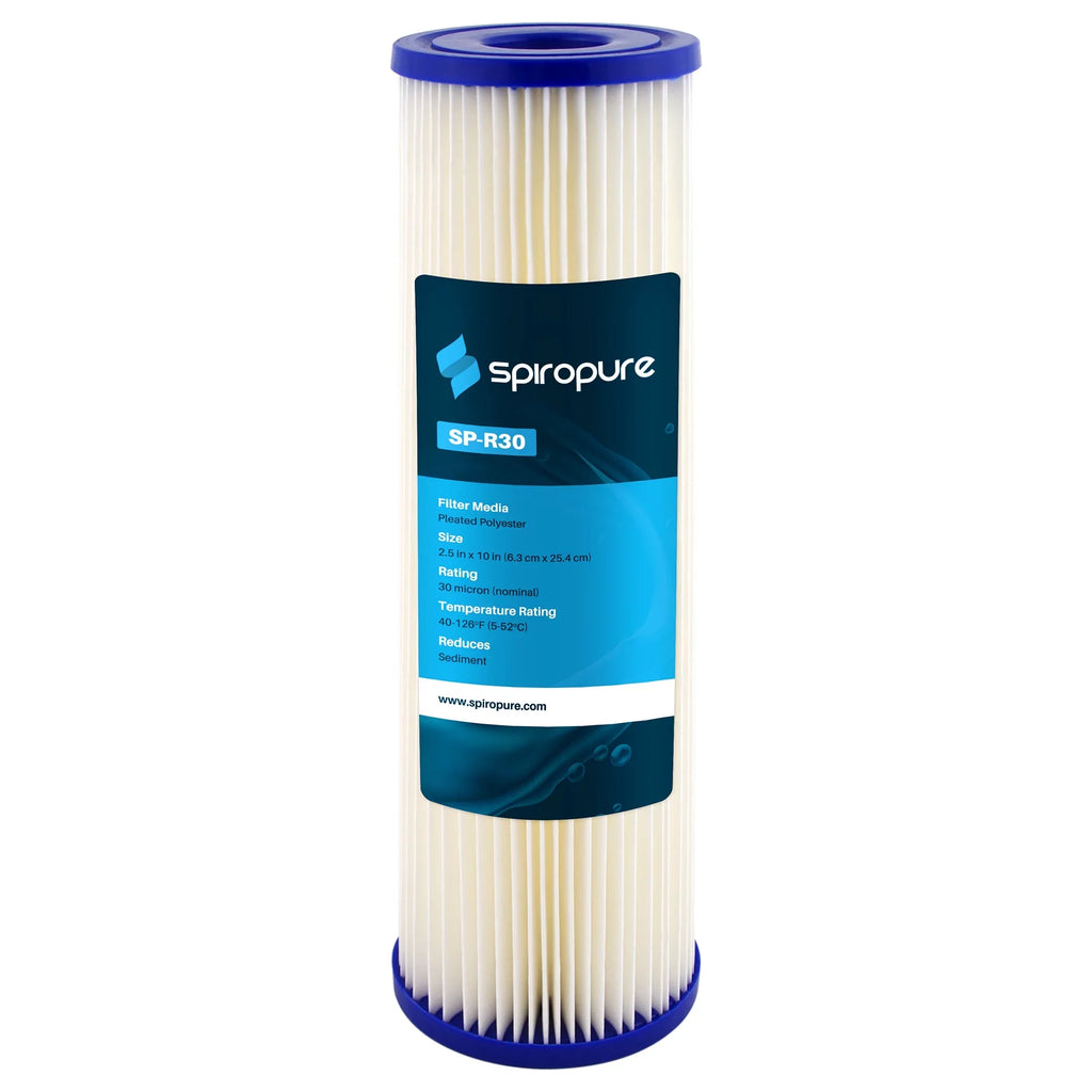 SpiroPure Polyester (24 10 Filter Pleated Micron Cartridge, 2.5" 30 Pack) x