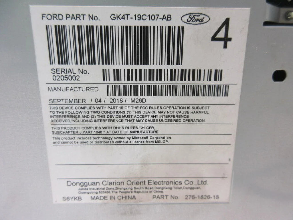Second-Hand 2017-2019 Ford Transit 150 250 350 Am Fm Cd Mp3 Radio Receiver Oem Lkq (Good)