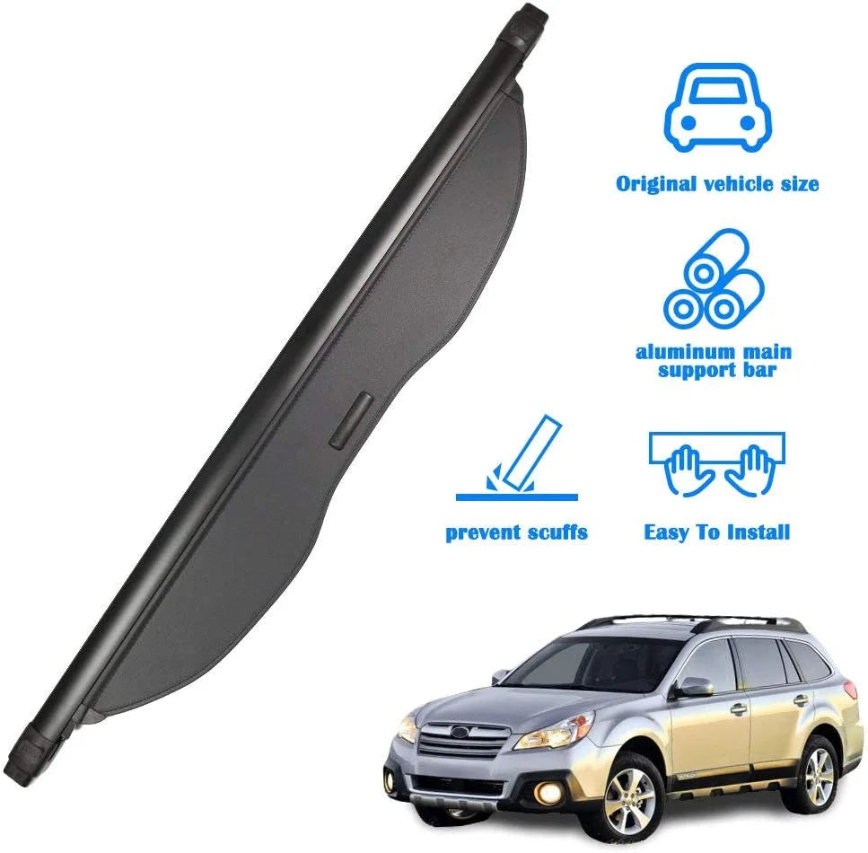 for Subaru Fit Accessory Subaru Rear Cargo Black 2014 Outback Manual Cover 2010 Tailgate Shade, Shield 2013 2011 Retractable 2012 Trunk 2010-2014 Wagon Privacy Outback