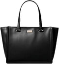 York Spade Vita New Court Black Leather Handbag, Kate Regatta