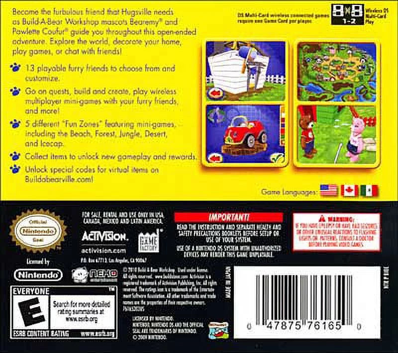 [Physical], Build To Nintendo Bear: Hugsville, DS, 047875761650 A Activision, Welcome