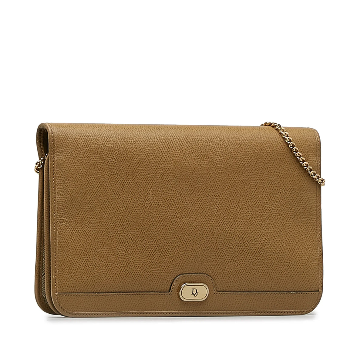 Unisex (Good) Authenticated Bag Leather Chain Dior Calf Pre-Owned Crossbody Crossbody Brown