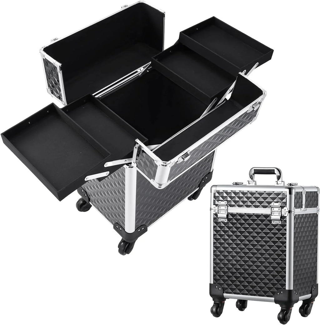 Trolley Cosmetic Makeup Joligrace Rolling Organizer Case Makeup Large Box