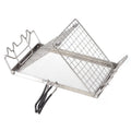 Stove Steel FlyFlise Picnic Toaster for Camp Folding Bread Toaster Backpacking Stainless Camping Rack
