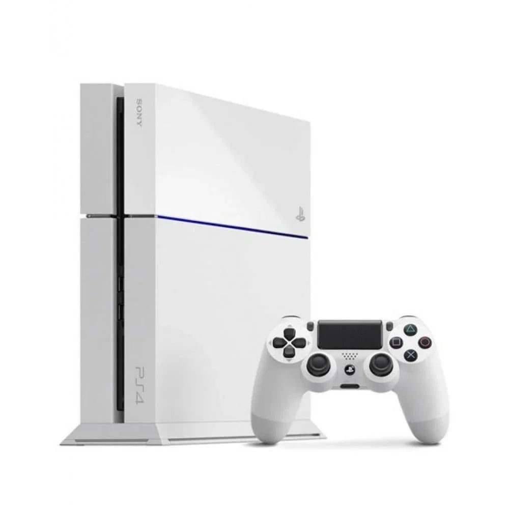 Sony Playstation 4 500Gb Gaming Console White Headset 2 Controller With Bolt Axtion Cleaning Kit Bundle Like New