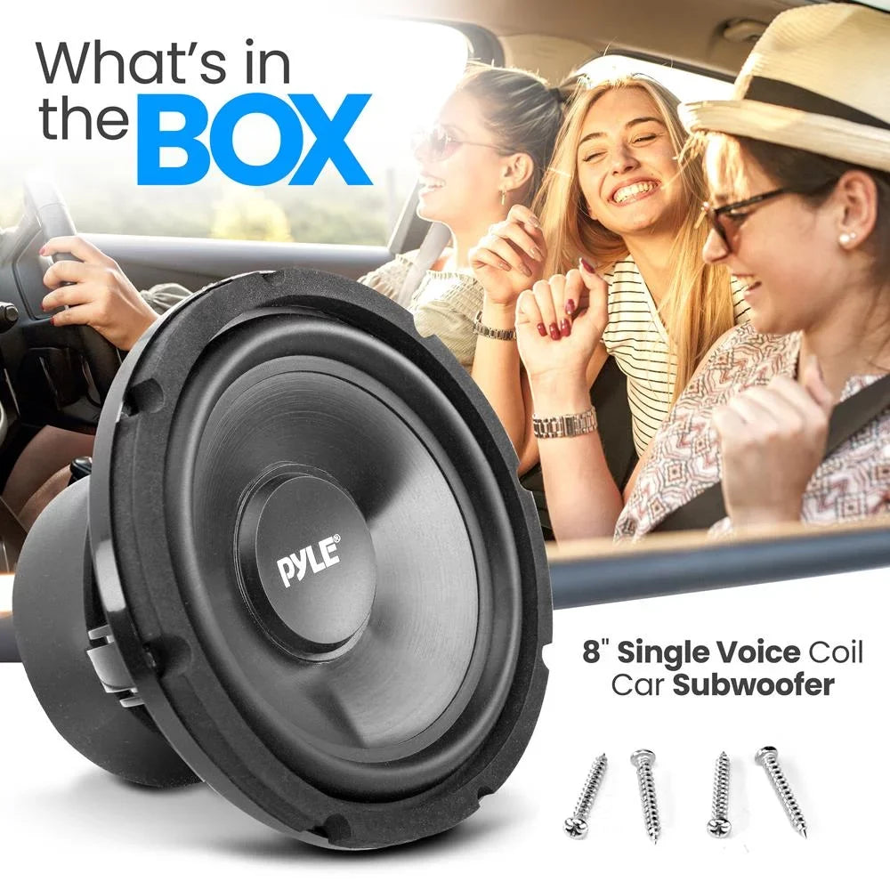 Subwoofer 4-Ohm Car Subwoofer Inches, Voice 8 Car Coil Pyle - Powered Single 200 Audio at Watts