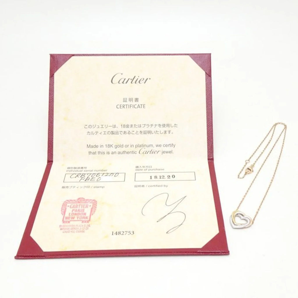 Pre-Loved Cartier Trinity Heart Necklace Diamond B7061200 K18 Three-Color Gold 291637 (Like New)
