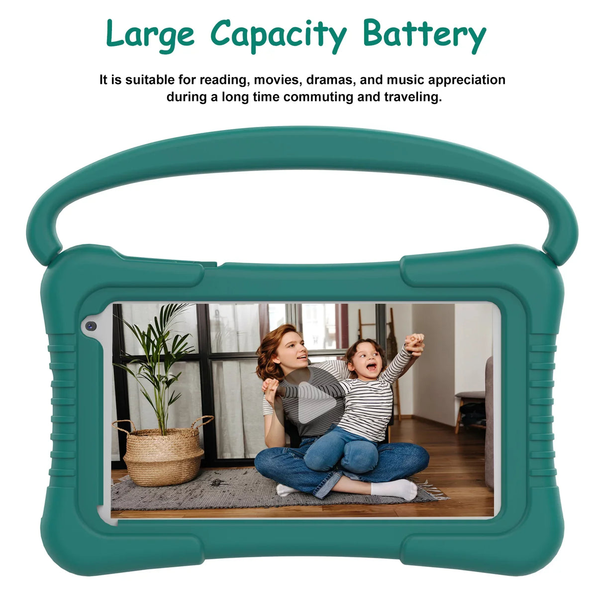 7 Inch Kids Tablet, Quad Core Android 11 Toddler Tablets, Children Tablet With 32Gb Storage 2Gb Ram Wifi Bt Shockproof Case Dual Camera Educationl Games Parental Control, Kids Software Pre-Installed.