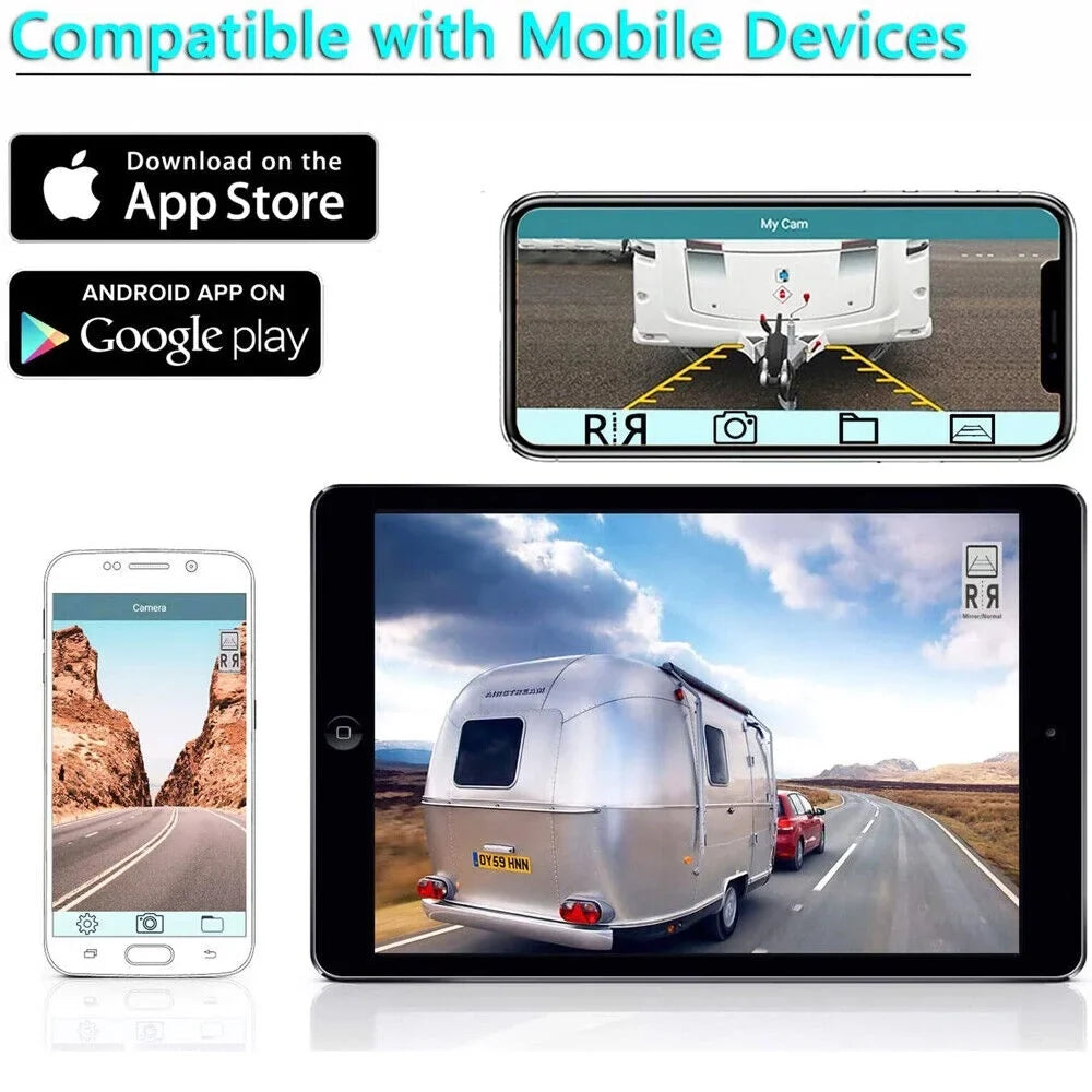 9600mAh View for Vehicle Camera, Ideal Battery, Wireless Magnetic Front/Rear Backup JLLOM WiFi