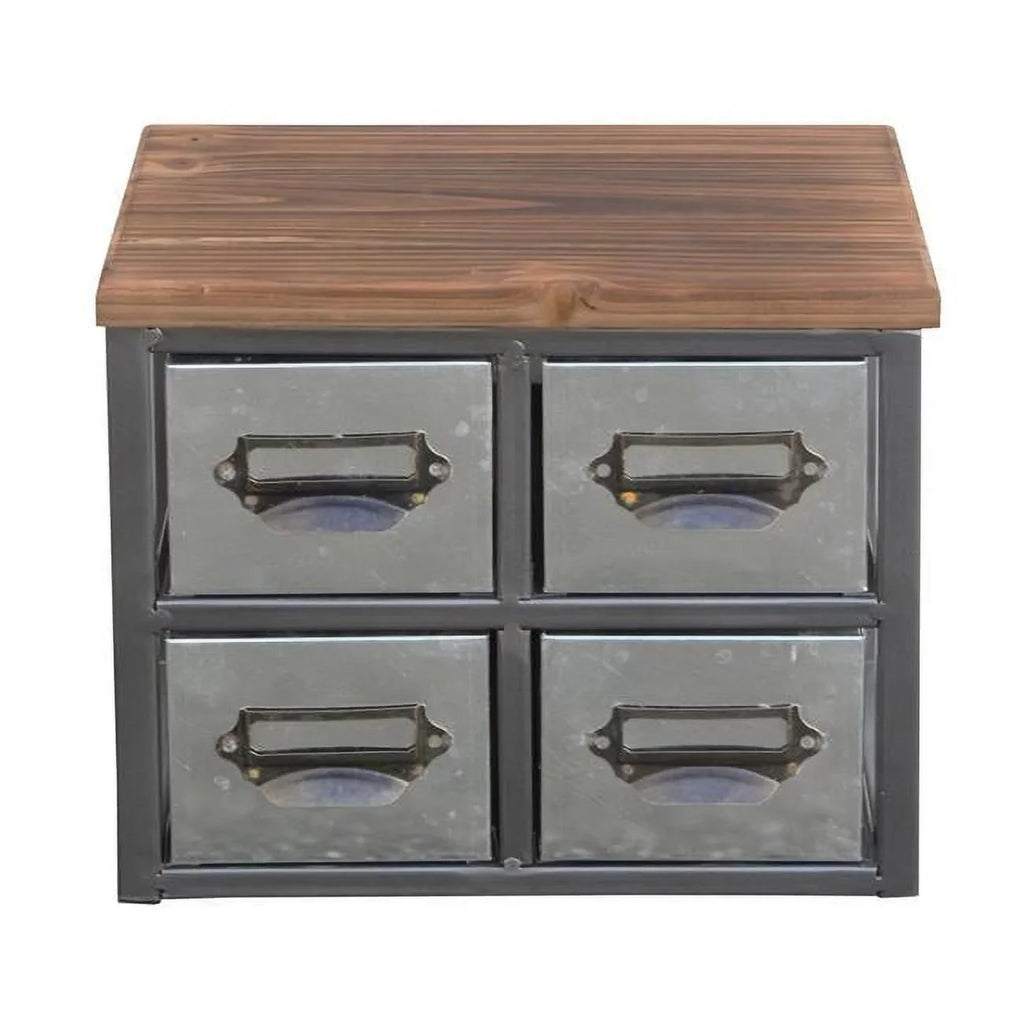 Organizer 4 & Vertical Short Galvanized Top with Scoop Metal Wood 4627 Drawer Handle Frame Cheungs Label -