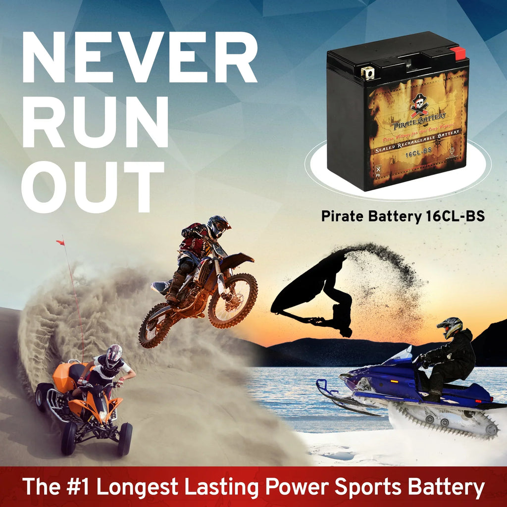 1994 Volts,19 Battery Ski for Ah, 240 Sea-doo Brp Jet (16cl-bs Pirate Other All Cca) Battery Models Yb16cl-b 12