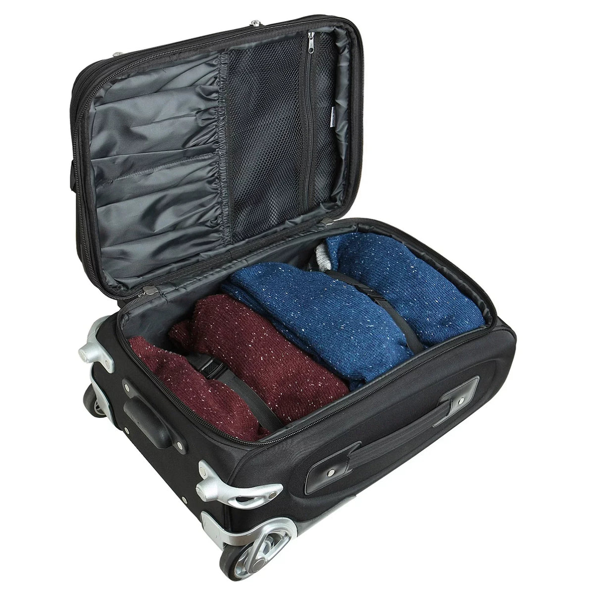 Black Carry-On Softside Razorbacks 21" Suitcase MOJO Rolling Arkansas