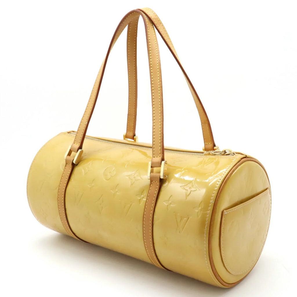 Pre-Loved Louis Vuitton Monogram Vernis Bedford Handbag Enamel Leather Beige Yellow M91006 (Fair)