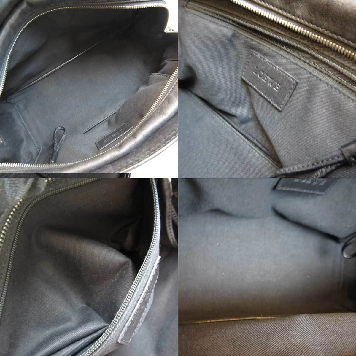 (Good) Tote Black Pre-Owned Bag Loewe Leather Shopper Semi-shoulder Women's