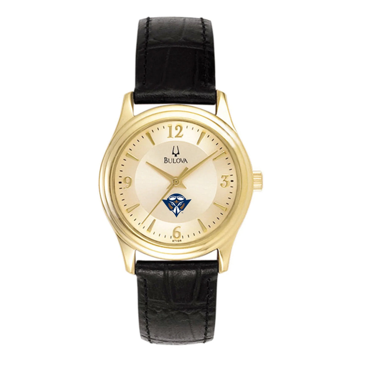 Women's Leather Stainless Gold/Black Skyhawks Tennessee-Martin Watch Band with Bulova Steel