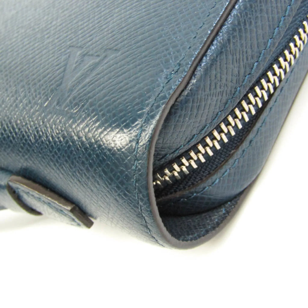Second-Hand Louis Vuitton Taiga Zippy Xl M64019 Men'S Taiga Leather Long Wallet (Bi-Fold) Navy Navy (Good)