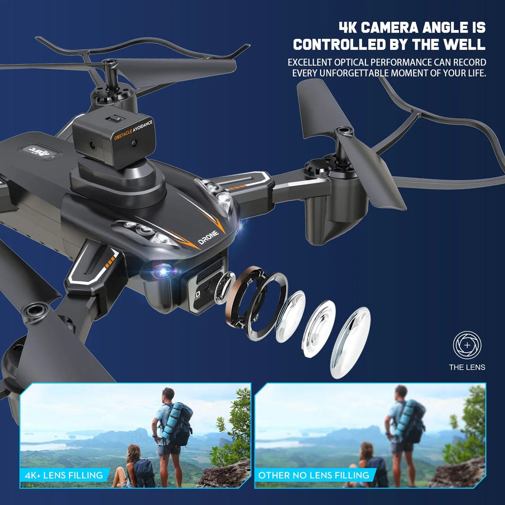 HD Avoidance 4K Obstacle Dual Camera Drone Technology JLLOM Design Foldable - Quadcopter with and