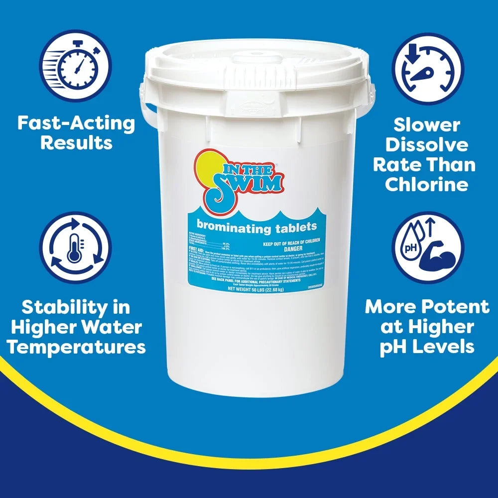 '- Bromine Chlorine 61% In Sanitizer Swim or for Tubs, Odor, Inch Available Low Bromine Spas, Pools The Hot 1 Tablet - 8 Pounds - Swimming Pre-Stabilized, Alternative U038008032AE