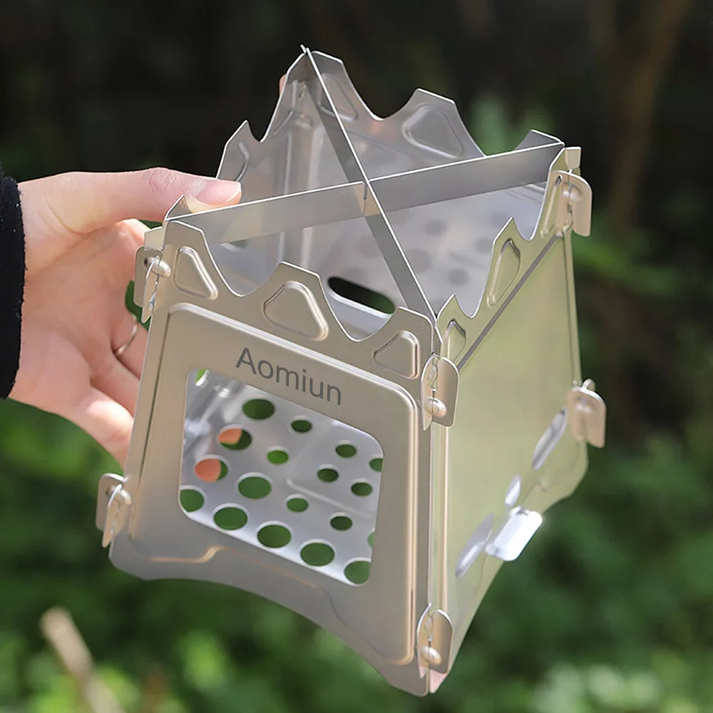 Aomiun Compact Folding Wood For Outdoor Camping Cooking Picnic