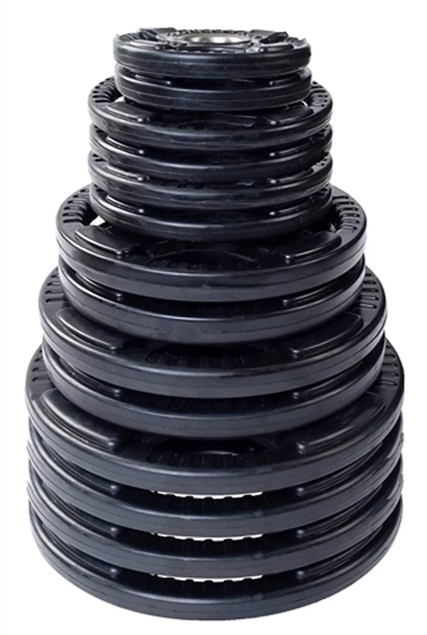 Grip Plate ft Rubber Bar Olympic (New) Set 395 Fitness w/7 Weight French lbs