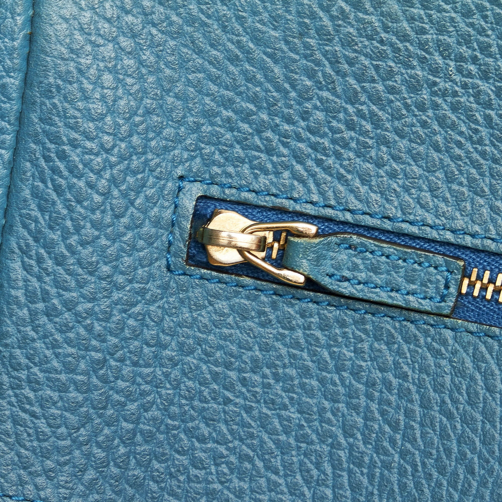 Authenticated Blue Calf Bag Swing Leather Pre-Owned (Good) Tote Medium Women