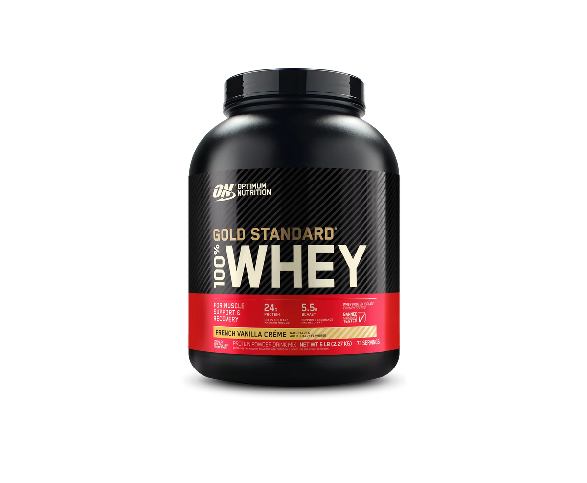 Optimum Nutrition, Gold Standard 100% Whey Protein Powder, French Vanilla Creme, 5 Lb, 73 Servings