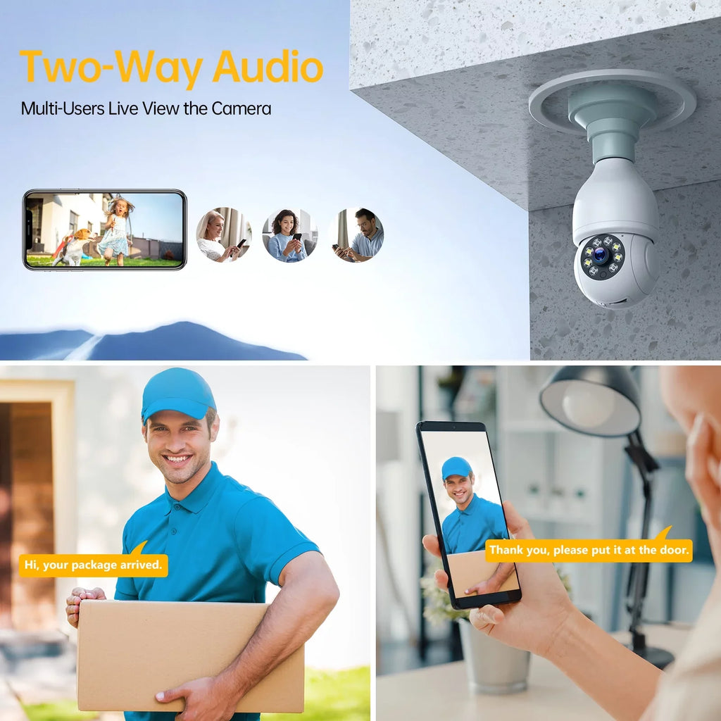 2 Light PACKS WiFi Wireless Security Camera Bulb SC16 Toguard Surveillance Dome exterior Camera