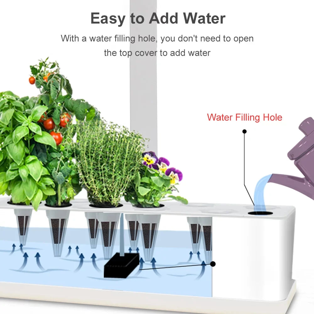 Timing Garden 2L Grow Lights Herb Height Office Leyfeng LED Pump Home Growing Kitchen for with Hydroponics 9 System Indoor liquid Smart Pods liquid 15W Smart Adjustable Automatic Tank Kit