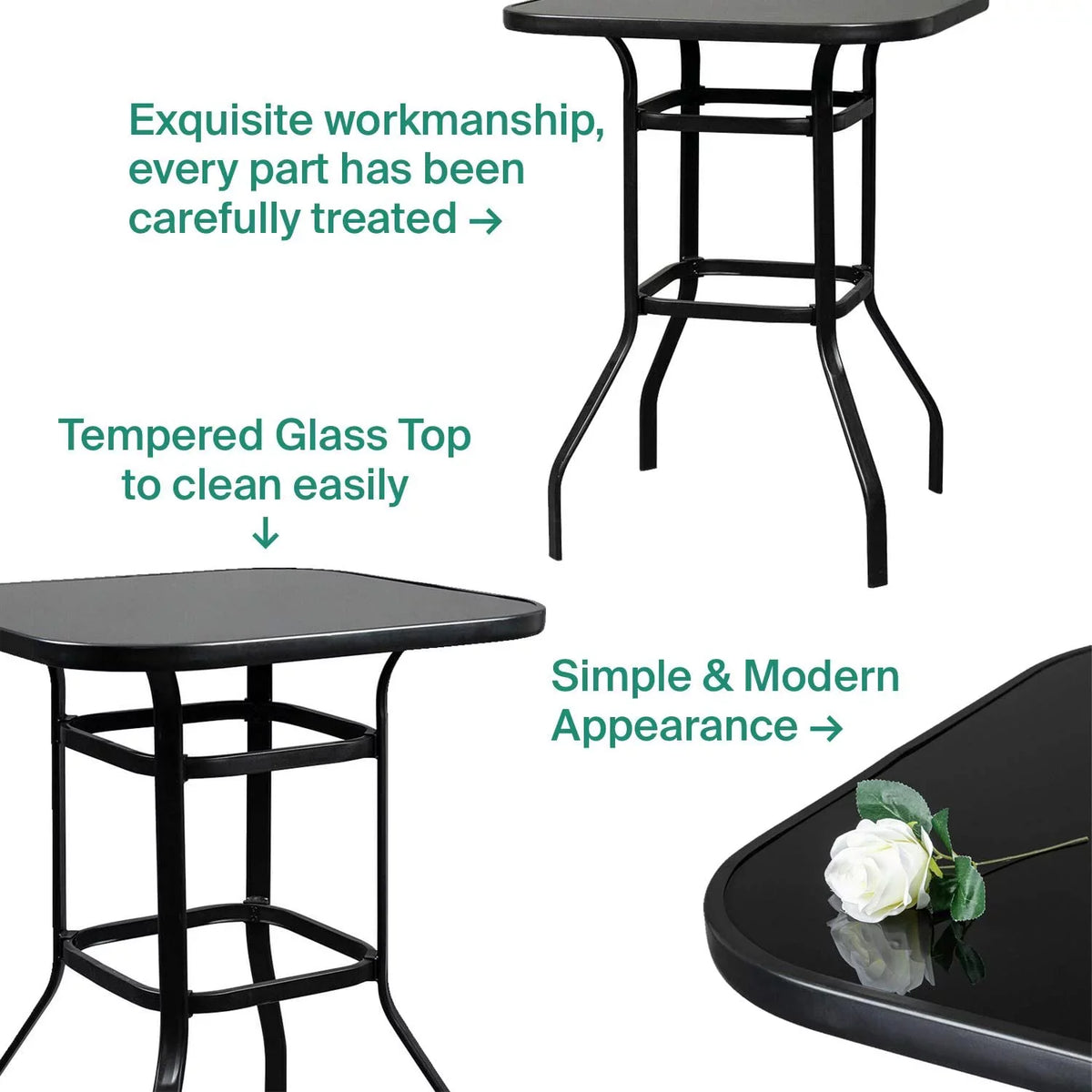 For Durable Nikias Table Glass Bar Solid Deck