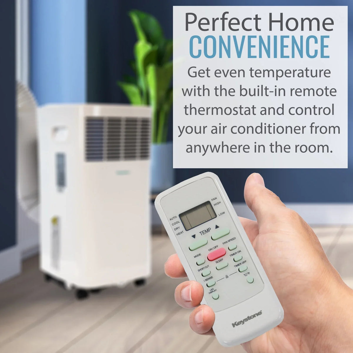Keystone 5,000 Btu 115V Portable Air Conditioner With I Sense Remote Control For A Room Up To 250 Sq. Ft.