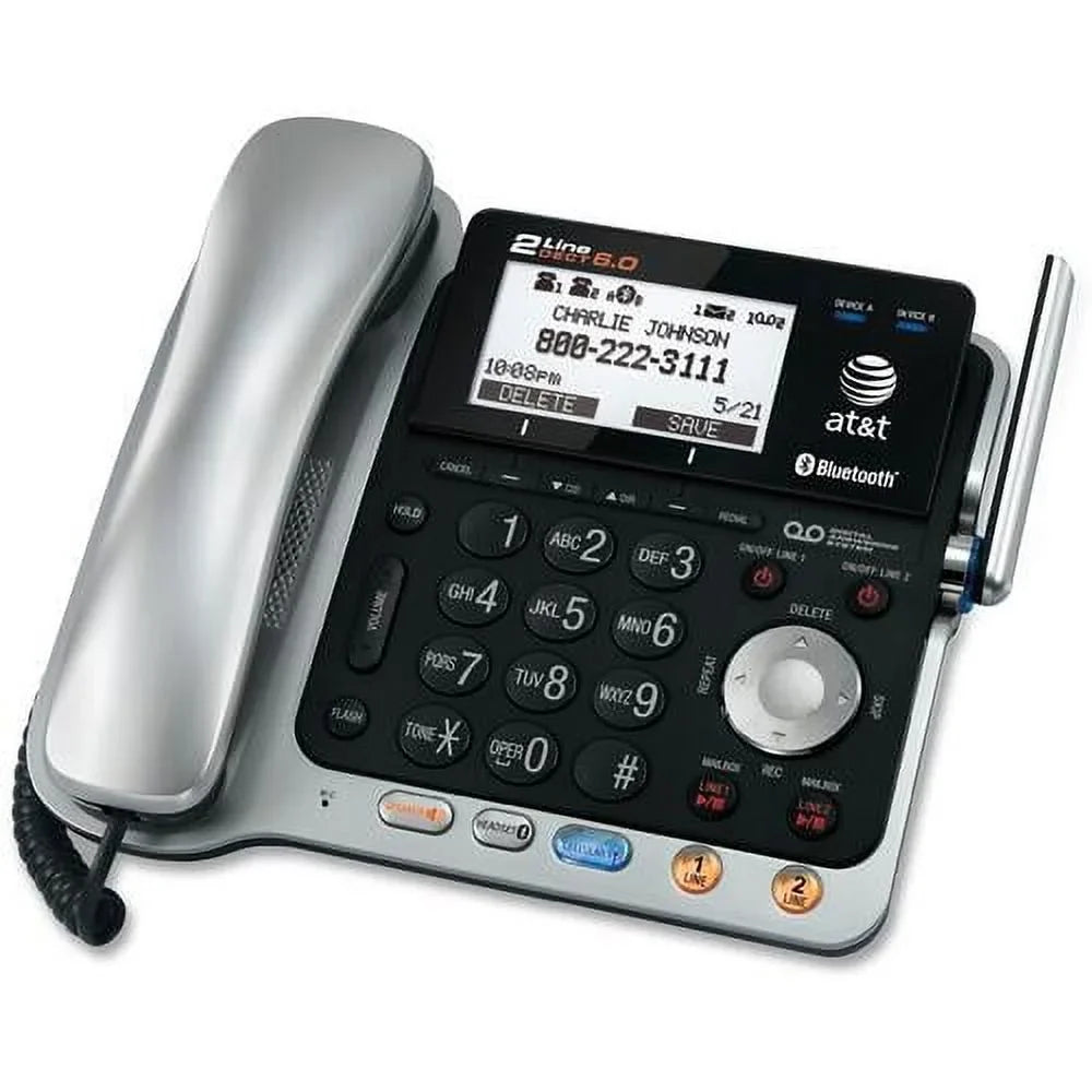 DECT AT&T Phones 6.0 Answering Cordless System Digital 2-Line TL86109