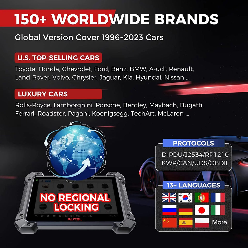 Autel Maxicom Mk908 Pro Ii Car Diagnostic Scan Tool J2534 Programming Ecu Coding Bi-Directional, 38+ Services,J2534 Pass-Thru, Autoscan 2.0