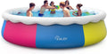 Inflatable 15ft Cover, *35in Pump, and Include 7 Ground Blue Cloth Filter Track Swimming Pool