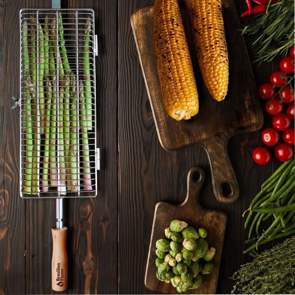 Brazilian Flame Grill Flat Vegetables Rotisserie - Basket