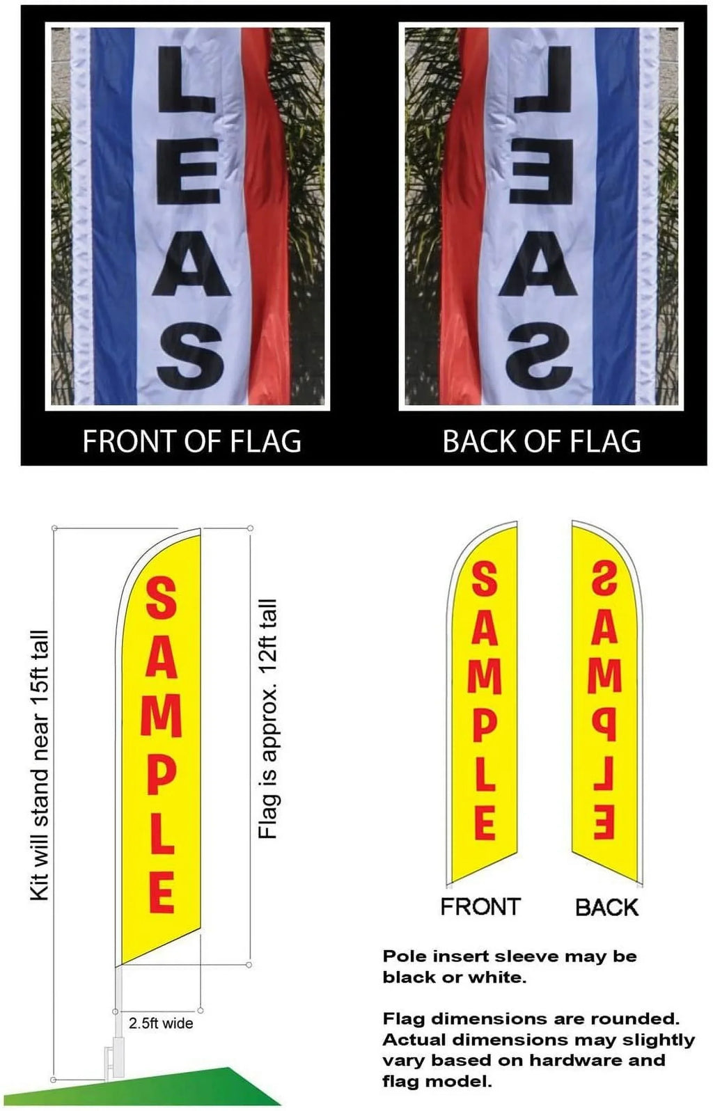 Feather Swooper Gym Flag Fitness Sign Pole with Ground and Banner Flag Center Kit Advertising Stake