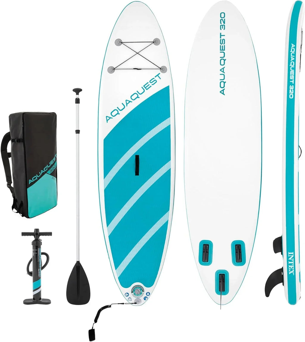 320 Inflatable Series Paddle Open - TEAL Box AquaQuest Board INTEX