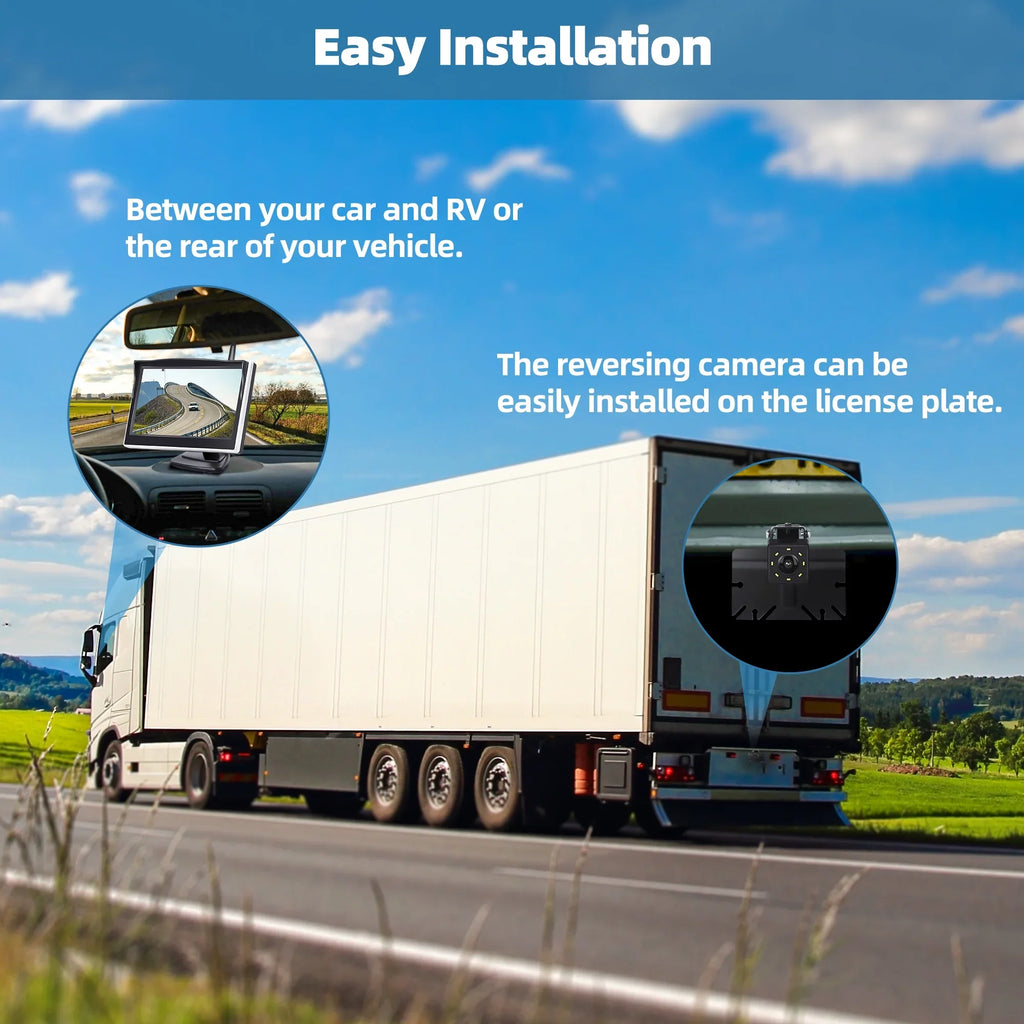 Vision Camera TOGUARD 1080P Cars Night 8 IR Large 5'' LED for Camera Monitor Kit, Trucks Waterproof up Digital Wireless Vehicles with Rear Backup Signal Back Van