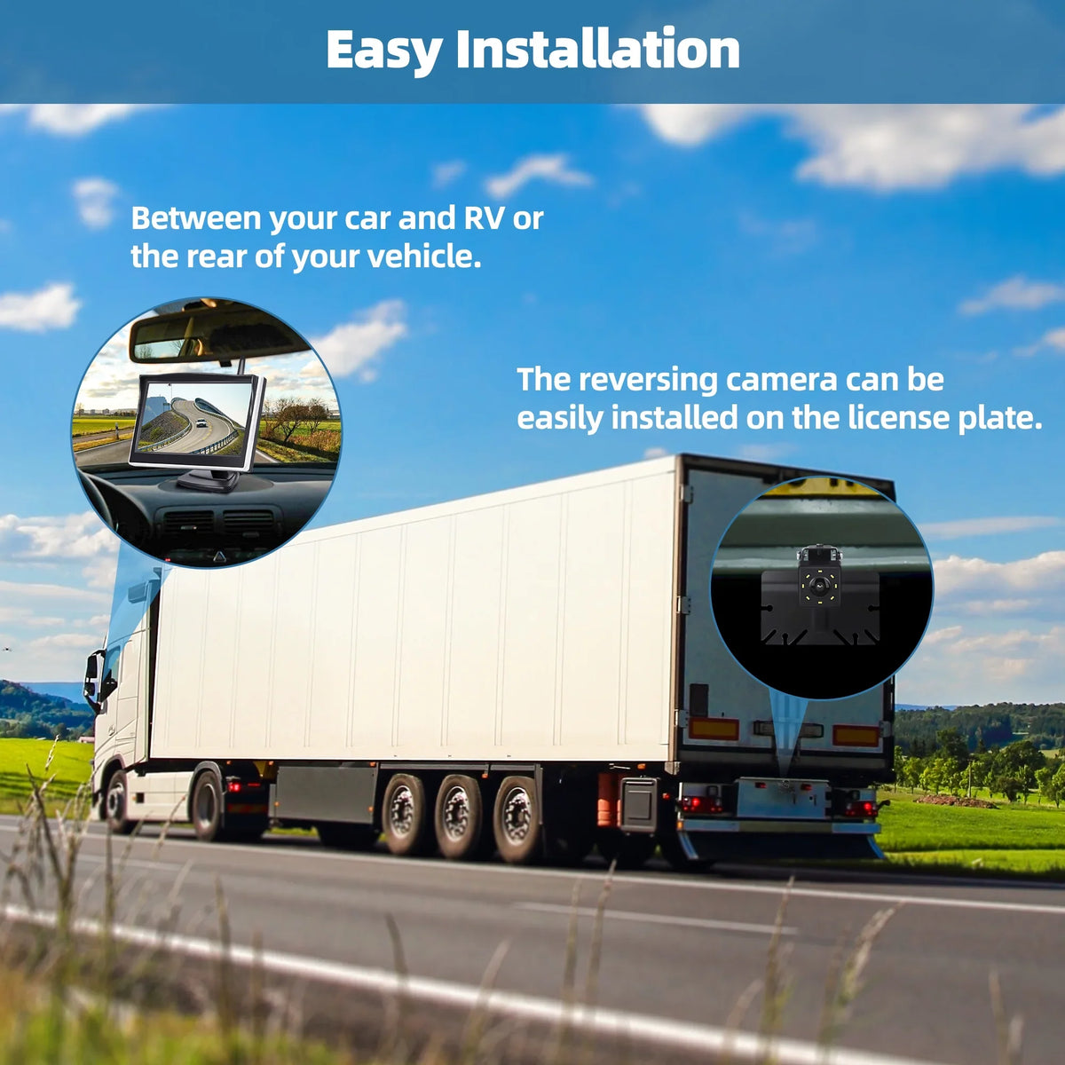 Vision Camera TOGUARD 1080P Cars Night 8 IR Large 5'' LED for Camera Monitor Kit, Trucks Waterproof up Digital Wireless Vehicles with Rear Backup Signal Back Van