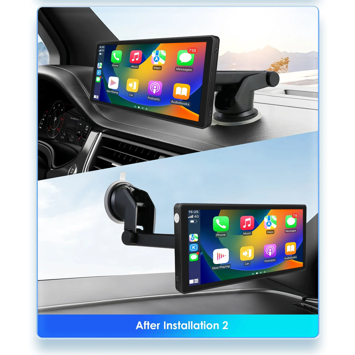 10.26" Touchscreen Apple Carplay Android Auto Fm Car Radio Stereo Head Unit 360° Adjustable Bluetooth Mirror Link Gps Navigation Player