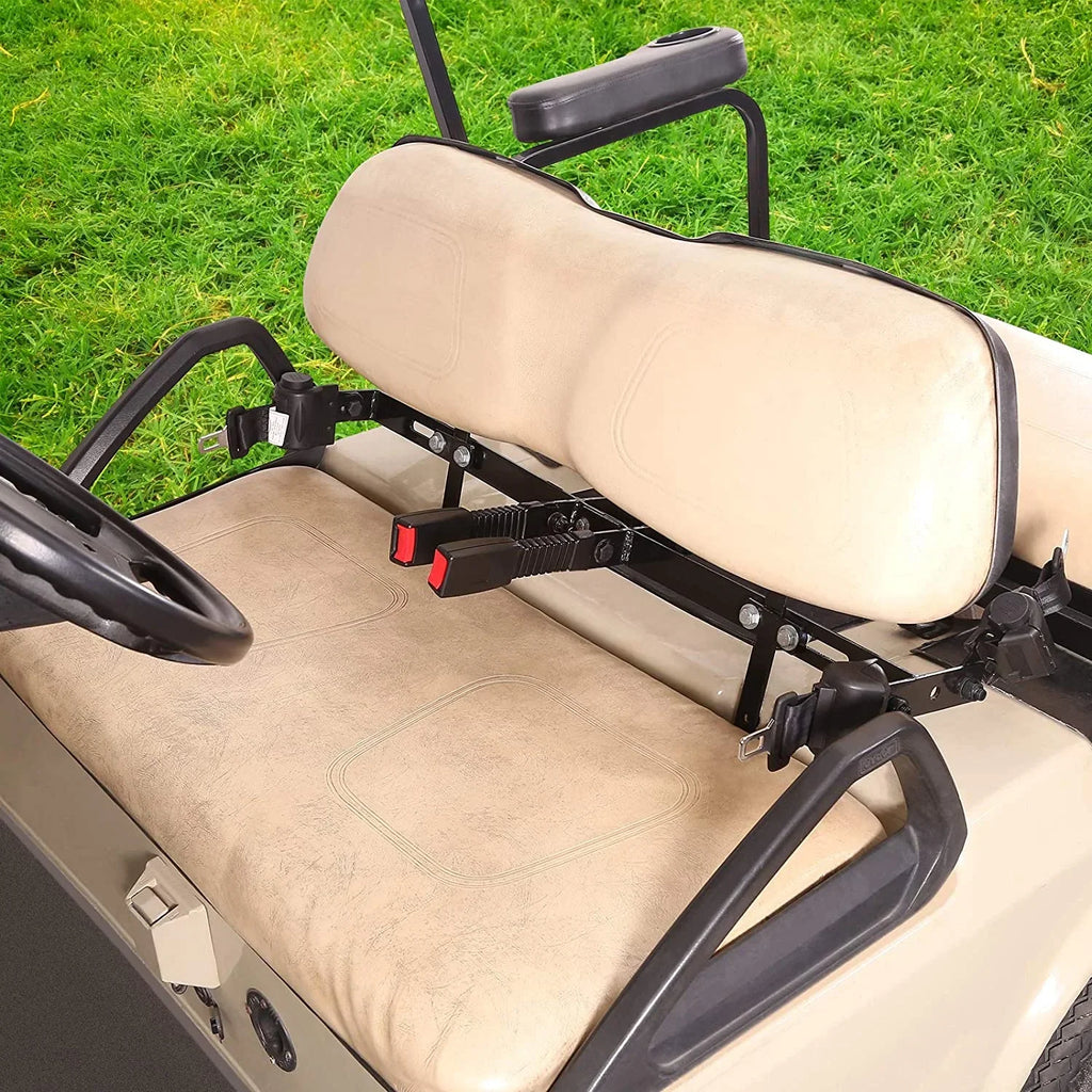 10L0L Golf Cart Seat Belts & Bracket Kit For Yamaha Ezgo Club Car 4 Seater Cart, Black