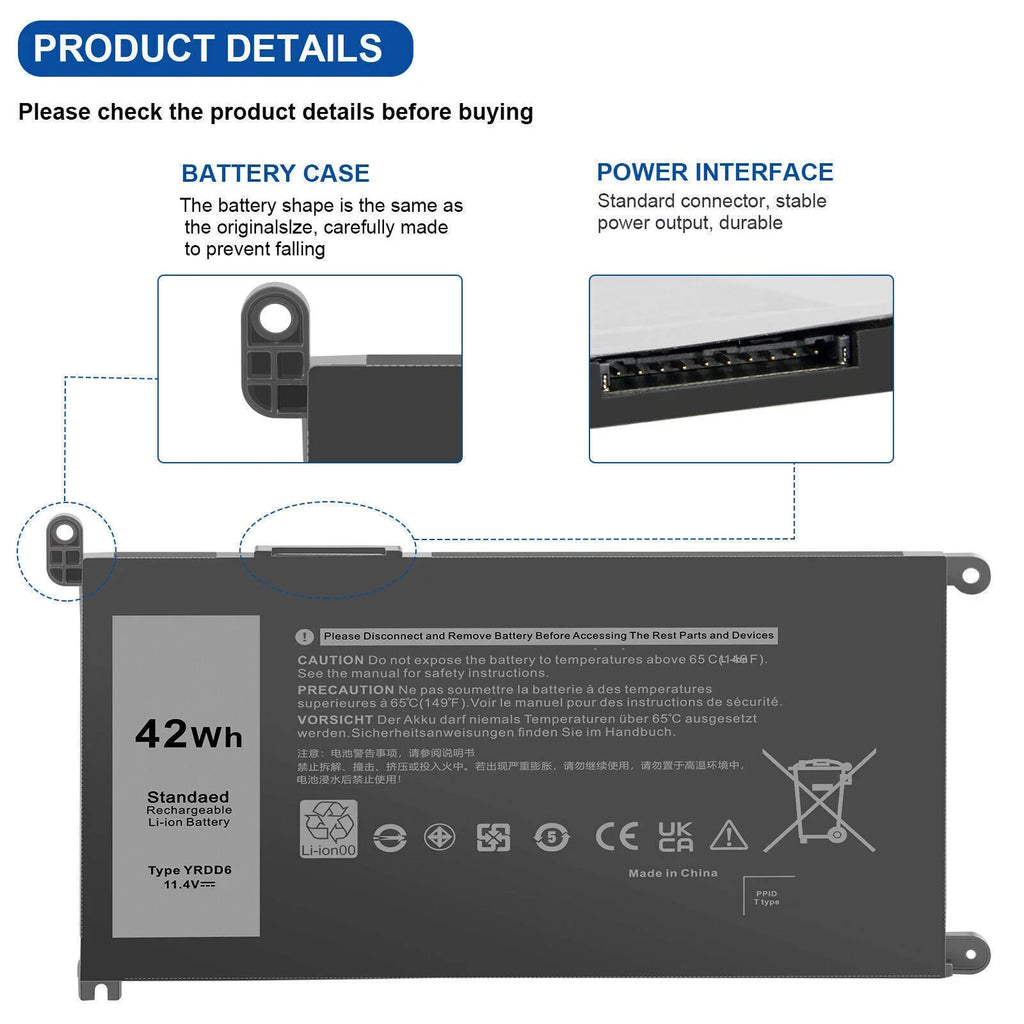 Yrdd6 Battery For Dell Vostro 3491 5481 5581,Vostro 5490 5590